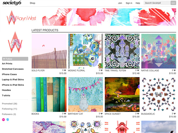 Aaryn West Society6 Shop