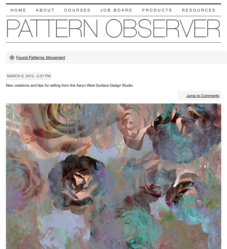 Aaryn West featured on Pattern Observer